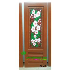 ประตูห้องน้ำไม้สัก รหัส  N24